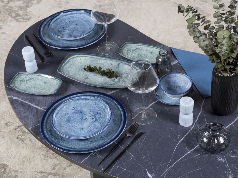 Фото Блюдо Kutahya Blue Stone L 160 мм, B 96 мм, H 22 мм — арт. BNBOH16KY890003 1