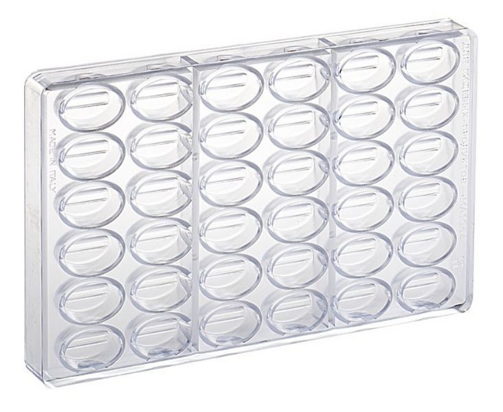 Фото Форма для конфет Martellato Stampo Bean L 275 мм, B 175 мм, H 26 мм ячейка 35х23х16 — арт. MA1064 1