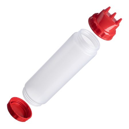 Фото Емкость для соуса Gastroplast 750 мл, D 70 мм, H 270 мм, 2 крышки носика, прозрачная артикул 79676 1