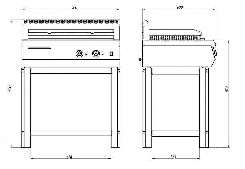 Фото Поверхность жарочная электрическая GRILL MASTER Ф2ПЖЭ/600 (открытый стенд) 2