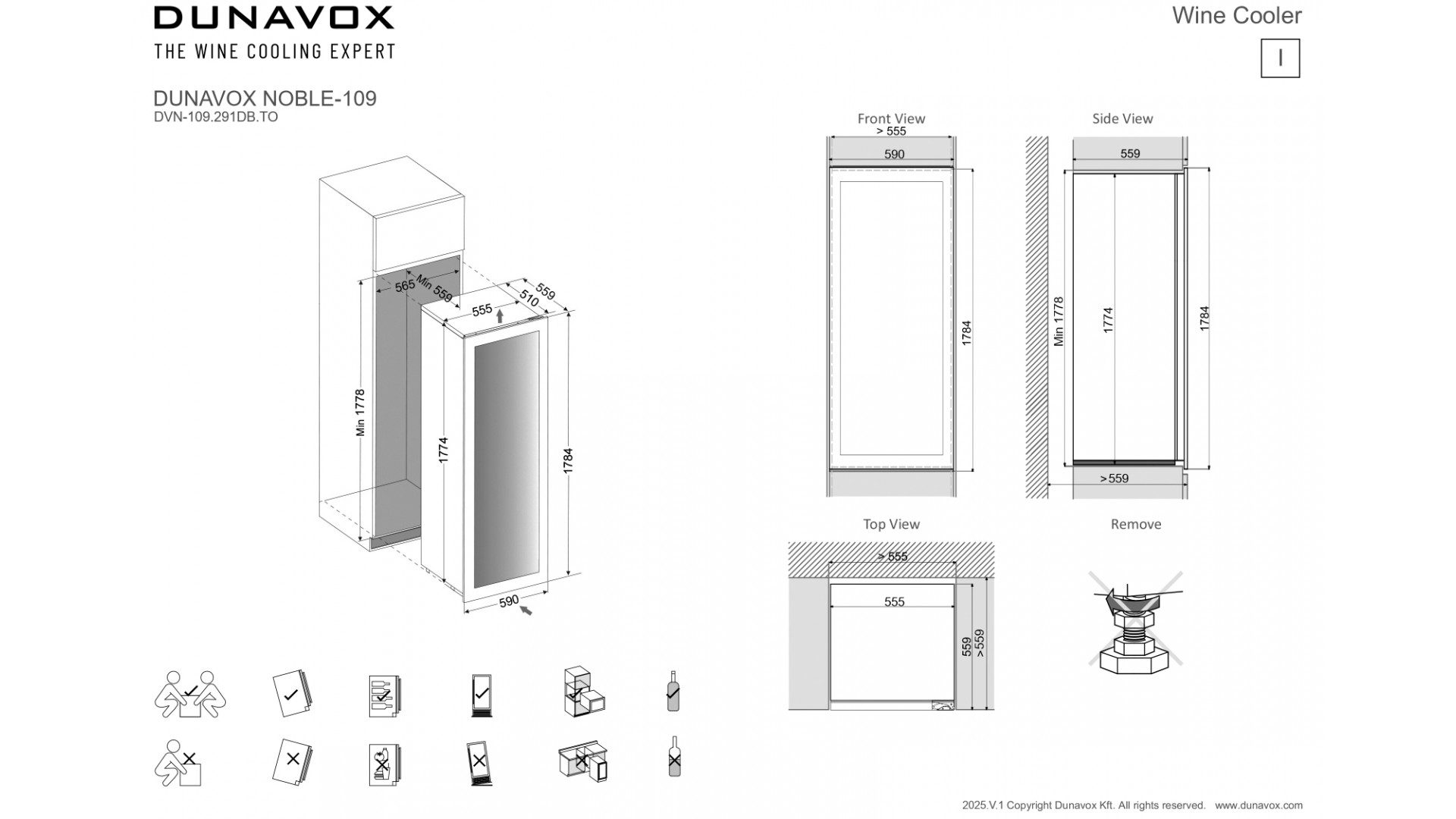 Фото Шкаф винный Dunavox DVN-109.291DB.TO компрессорный 8