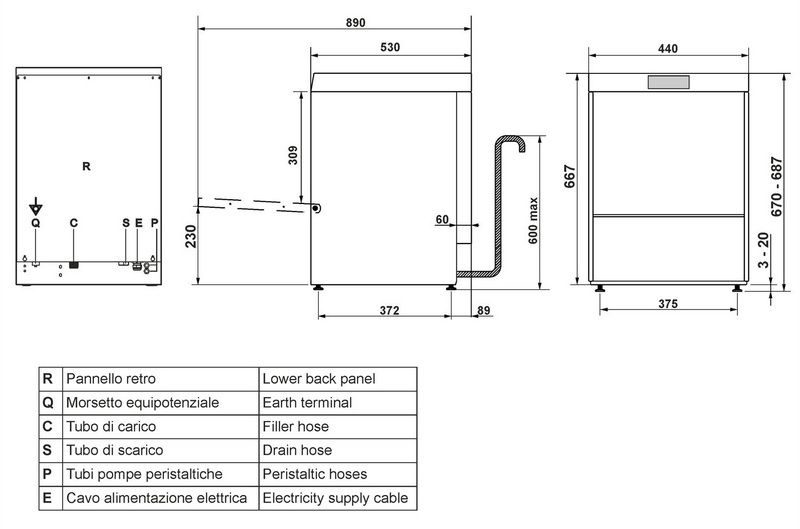 Фото Машина стаканомоечная с фронтальной загрузкой SMEG — арт. SPG400ML 5