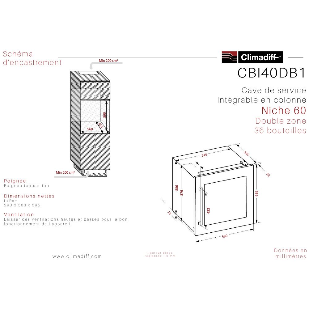 Фото Шкаф винный Climadiff — арт. CBI40DB1 7