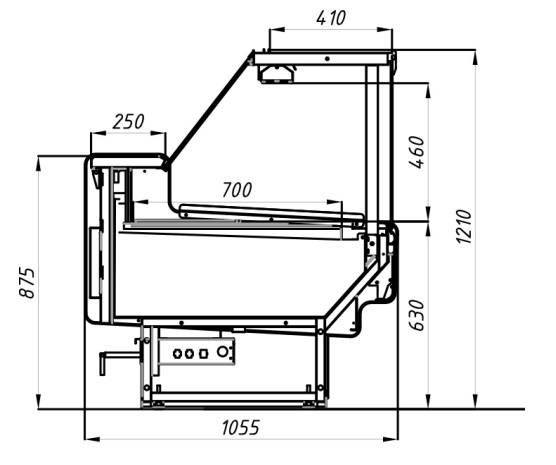 Фото Витрина тепловая BrandFord AURORA Slim SQ 125 мармит — арт. ВТ050 1