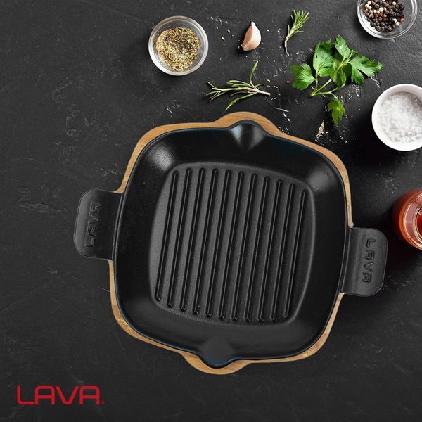 Фото Сковорода-гриль LAVA ECO 1,34 л, L 260 мм, B 260 мм, H 31 мм с подставкой — арт. LV ECO P GT 2626 K4 1