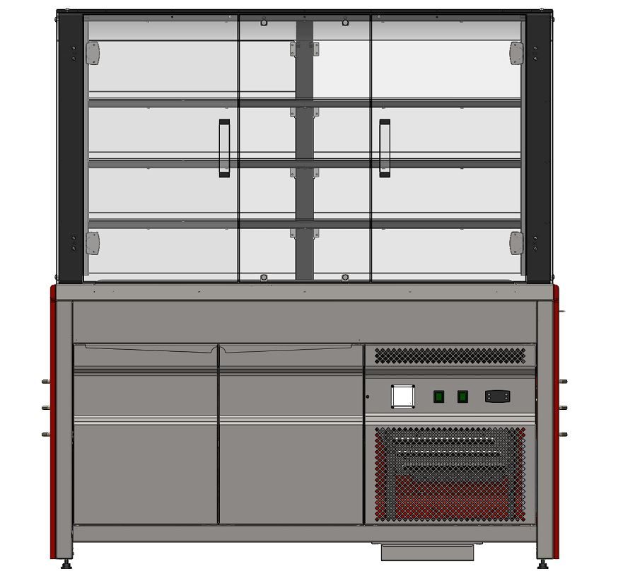 Фото Витрина холодильная Refettorio Case RC43A с дверками раздачи (3 полки) — арт. С0000017085 3