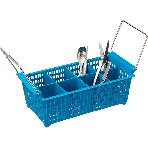 Фото Кассета для столовых приборов ProHotel JW-8BH blue 420х210 мм, 8 ячеек, с ручками 1