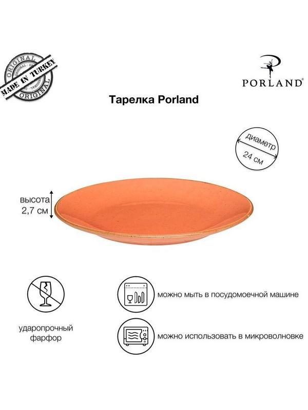 Фото Набор обеденных тарелок Porland 24 см (4 предмета), оранжевый — арт. POR0045 1