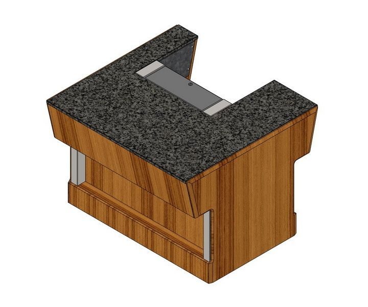 Прилавок кассовый правый RT1ASR 1105x1050x830 мм