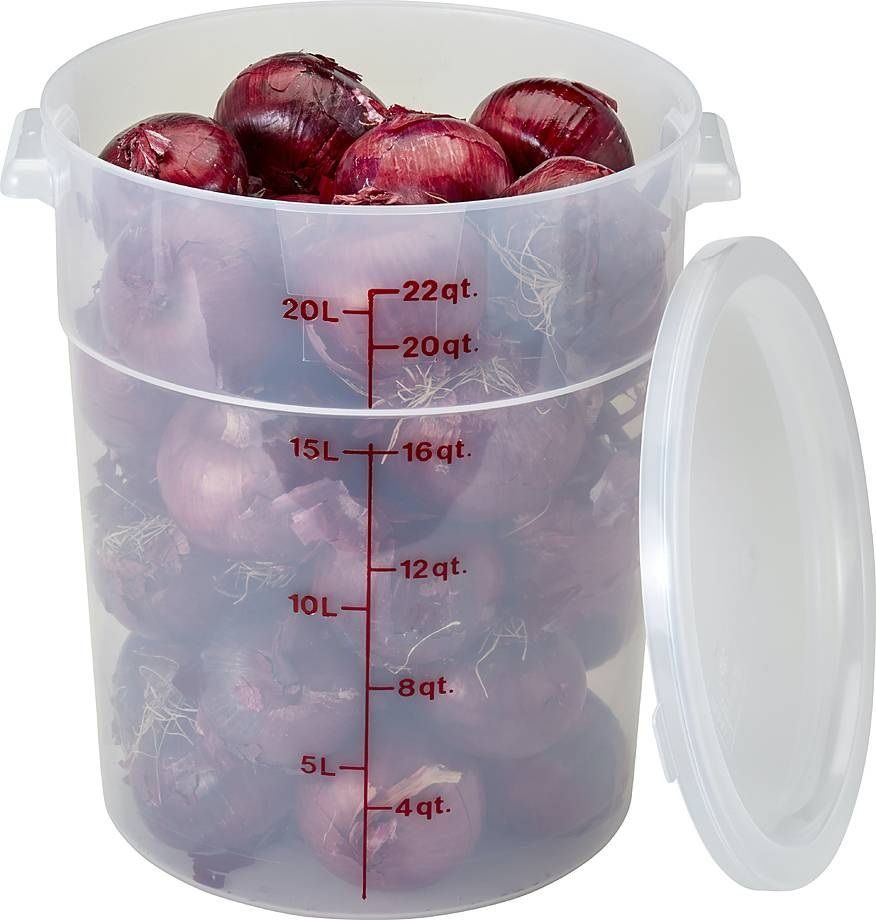 Фото Контейнер для хранения продуктов Cambro D 378 мм, 20,8 л, со шкалой, полипропилен — арт. RFS22PP 190 1