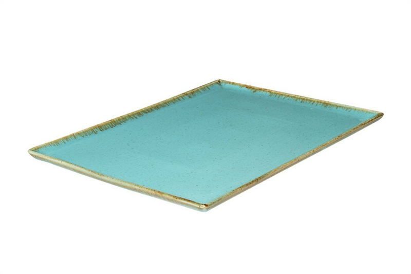 Фото Блюдо прямоугольное Porland Seasons Turquoise 35х26 см 358835 — арт. 358835 бирюзовый 1