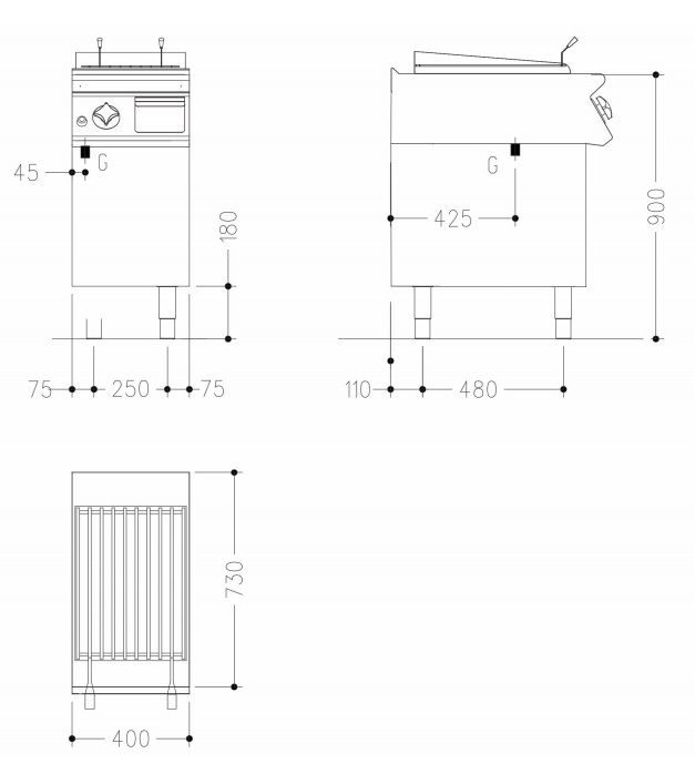 Фото Поверхность жарочная газовая Mareno NGPL74G 1