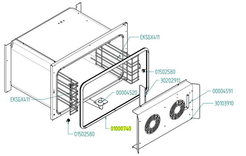 Уплотнитель двери Tecnoeka 01000740 серии EKF