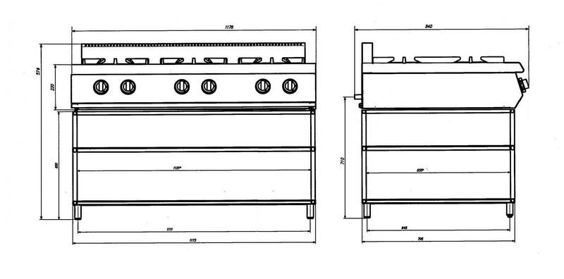 Фото Плита газовая GRILL MASTER Ф6ПГ/800 (на подставке) 2