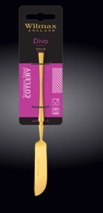 Фото Нож для масла Wilmax Diva матово-золотой L 160 мм (на блистере) — арт. WL-999571/1B 1