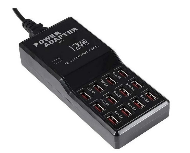 Зарядное устройство 12 USB-портов (5V-12A)